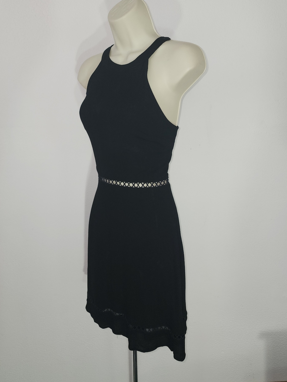 Blue Rain Dress Halter Style Crochet Waist Black Size M - Picture 5 of 13